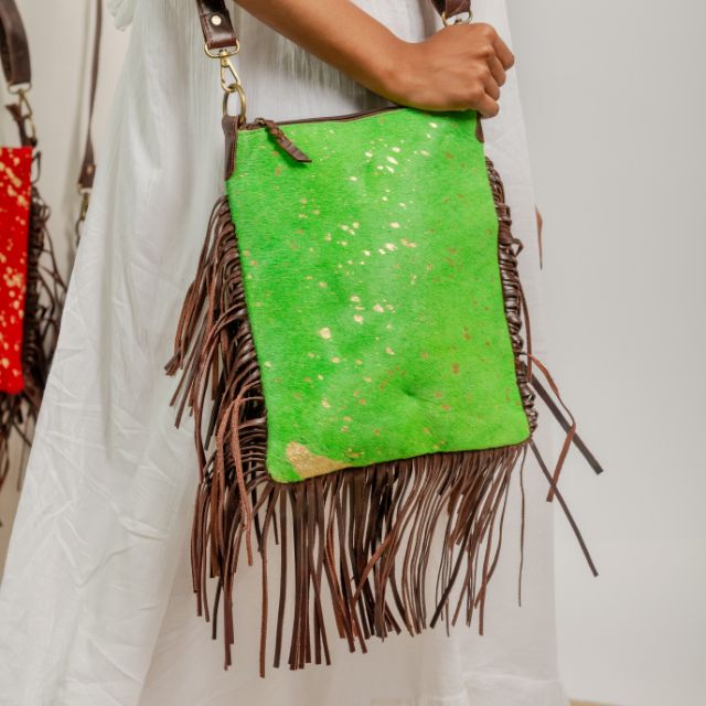 Cowhide Hairon Fringe Bag